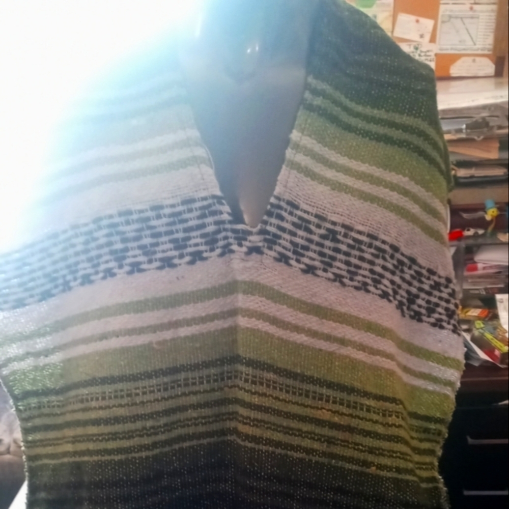 Mexican green poncho onesize fits all handmade